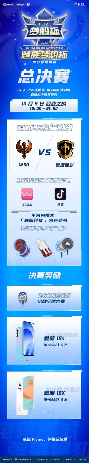 《王者荣耀》魅族梦想杯总决赛今晚开战：冠军能拿魅族18s